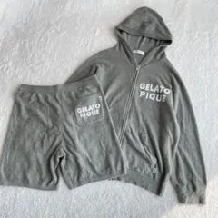 ジェラートピケオム セットアップ パーカー パンツ ルームウェア M 上下セット