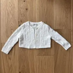 ホワイト ケーブル編み カーディガン 24M