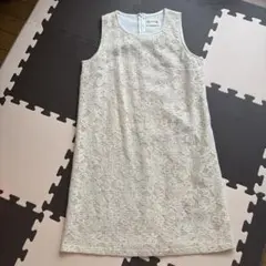 HANK ノースリーブミニワンピ 花柄レース アイボリー