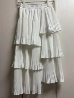 【美品】アシンメトリーロングスカート　白