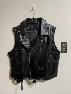 ライダース　レザー　ベスト