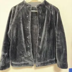 無印　グレー フリースジャケット XS-S 大きめ