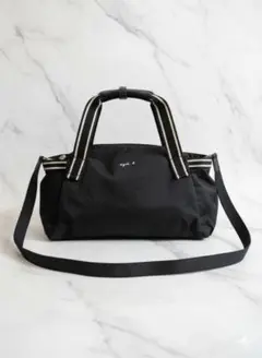 【アニエスベー ボヤージュ】ブラックボストンバッグ