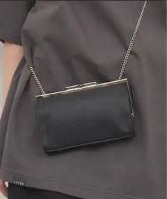 完売品 非売品 がま口レザーミニショルダーバッグ　MADE IN JAPAN