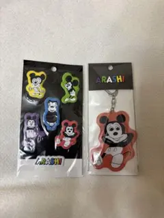 嵐 展覧会　ディズニーコラボ アクリルチェーン キーホルダー、シール セット