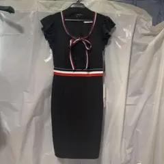 Tika 新品タグ付キャバドレス　ガールズバー　Lサイズ　カップ付　黒　リボン