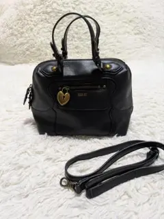 ✨美品✨　アナスイ　バッグ　ショルダー　ハンド　金具　内総柄　ブラックのサムネイル