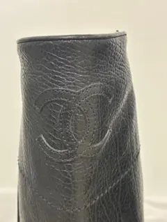 CHANEL ブラックレザー ロングブーツ36 正規品