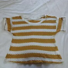 新品　grove カットソー　Lサイズ　重ね着　ボーダー