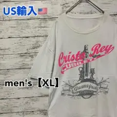 ●T89【US輸入】プリント 半袖 Tシャツ ホワイト系 men's【XL相当】