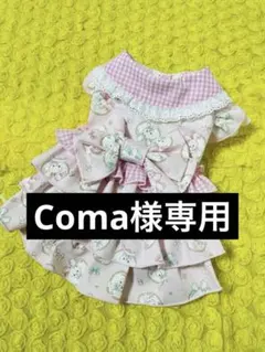 Coma様専用　ハンドメイド　犬服　わんこ服　襟付き 3段フリルワンピ