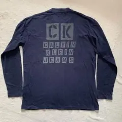 古着 カルバンクライン 長袖 Tシャツ ネイビー