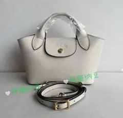 シーズンLongchampエピュレ テクスチャードレザーミニバッグ白11.18