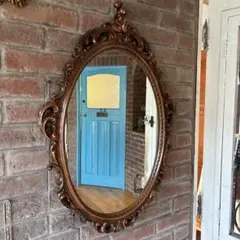 楕円形　ミラー　鏡　検索　ヴィンテージ　アンティーク