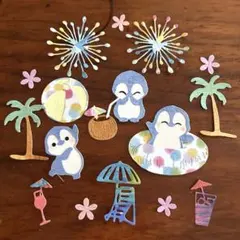 大きい 海の生き物 ダイカット ペーパークラフト 色紙素材 水族館