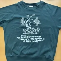GU PEANUTS スヌーピー Tシャツ ダークグリーン 150