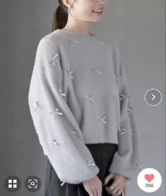 rps リボンモーチフ付きフェザーニットプルオーバー