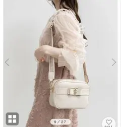 RANDA ランダ 2WAY モノグラムリボンショルダーバッグ アイボリー