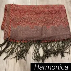 ハーモニカ ペイズリー柄オレンジ系ストール