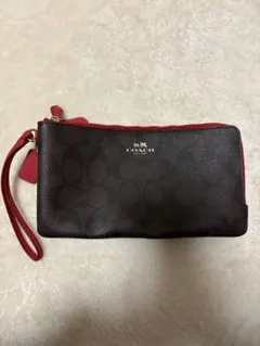COACH ダークブラウン レザー長財布