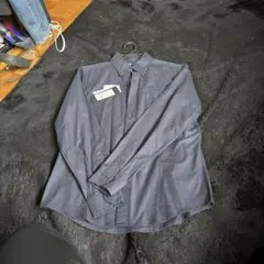 タグ付き ネイビーボタンダウンシャツ M