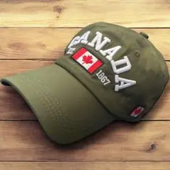 新品☆キャップ 帽子 CANADA カナダ 1867 メンズ グリーン GR