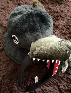 ★ユニバ　USJ 恐竜カチューシャ・帽子 セット　ジュラシックパーク