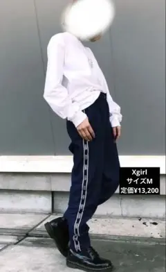 X-girl サイドロゴ パンツ ブラック