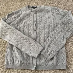UNIQLO グレー ケーブルニット カーディガン M