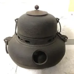 値下げです❣️新潟県無形文化財原益夫作茶道用四方風炉(釜) 共箱