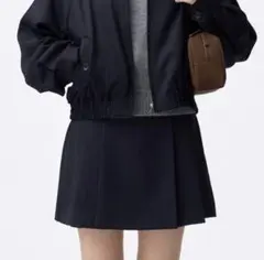 GU ネイビー プリーツミニスカート M