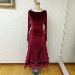 セキネ 社交ダンス・カラオケ用 ロング丈 ワンピーススパンコール装飾