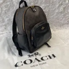 美品　現行　コーチ　リュック　 コート バックパック シグネチャー キャンバス