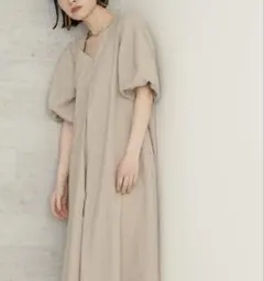 NATURALBEAUTYBASIC バルーンスリーブ ロングワンピース