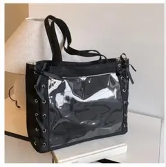 推し活 トートバッグ 推しバッグ 痛バ 大容量 リボン 缶バッチ　A4