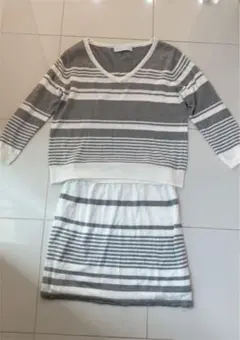 CECIL McBEE ボーダーニットセットアップ ニット＆スカート2セット