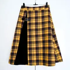 olive des olive イエロー チェック柄 プリーツスカートのサムネイル