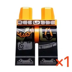 【LEGO】　ミニフィグレッグ　ベルト、オレンジ色の鎖とカラビナ、鉄製の靴　1個のサムネイル