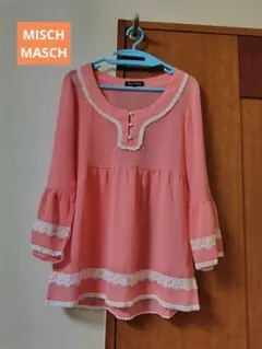 ミッシュマッシュ　MISCH MASCH 七分袖チュニック　М　ロリータ　ピンクのサムネイル