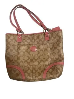 COACH シグネチャー トートバッグ ピンク ベージュのサムネイル