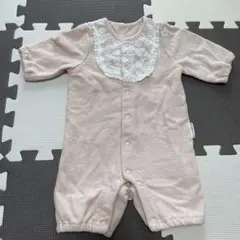 ピンク花柄ロンパース 60-70cm