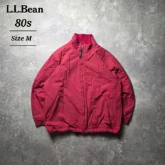 80sLLBeanウォームアップジャケットユニセックス短丈ドローコード筆記体ロゴ