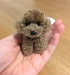 手乗りわんこ　トイプードル　全身　マット付のサムネイル