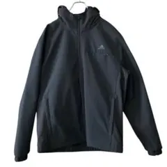 【美品・多用途】adidas　ナイロンジャケット　XLサイズ　黒　防風　撥水