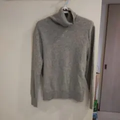 お値下げ ユニクロ カシミヤタートルネックセーター L グレー
