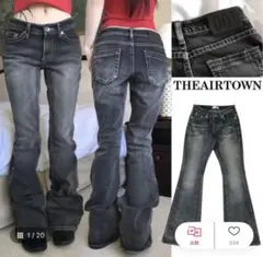 THEAIRTOWN ライトブルー ワイドデニムパンツ | Mercari