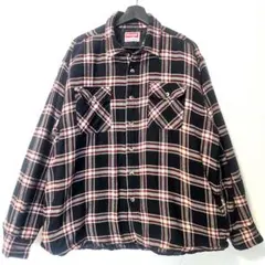 古着 Wrangler ラングラー ネルシャツジャケット 中綿キルティング XL
