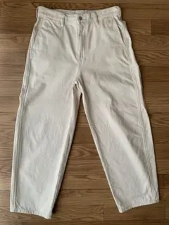 ユニクロ　ワイドテーパードジーンズ　ナチュラル　S