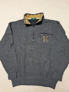 90s KENZO GOLF ケンゾー ハーフジップ スタンドカラー スウェット