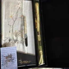 み*ち様 帯揚げ、帯締めセット 花柄 鶴模様、正絹、新品、美品、木箱入り